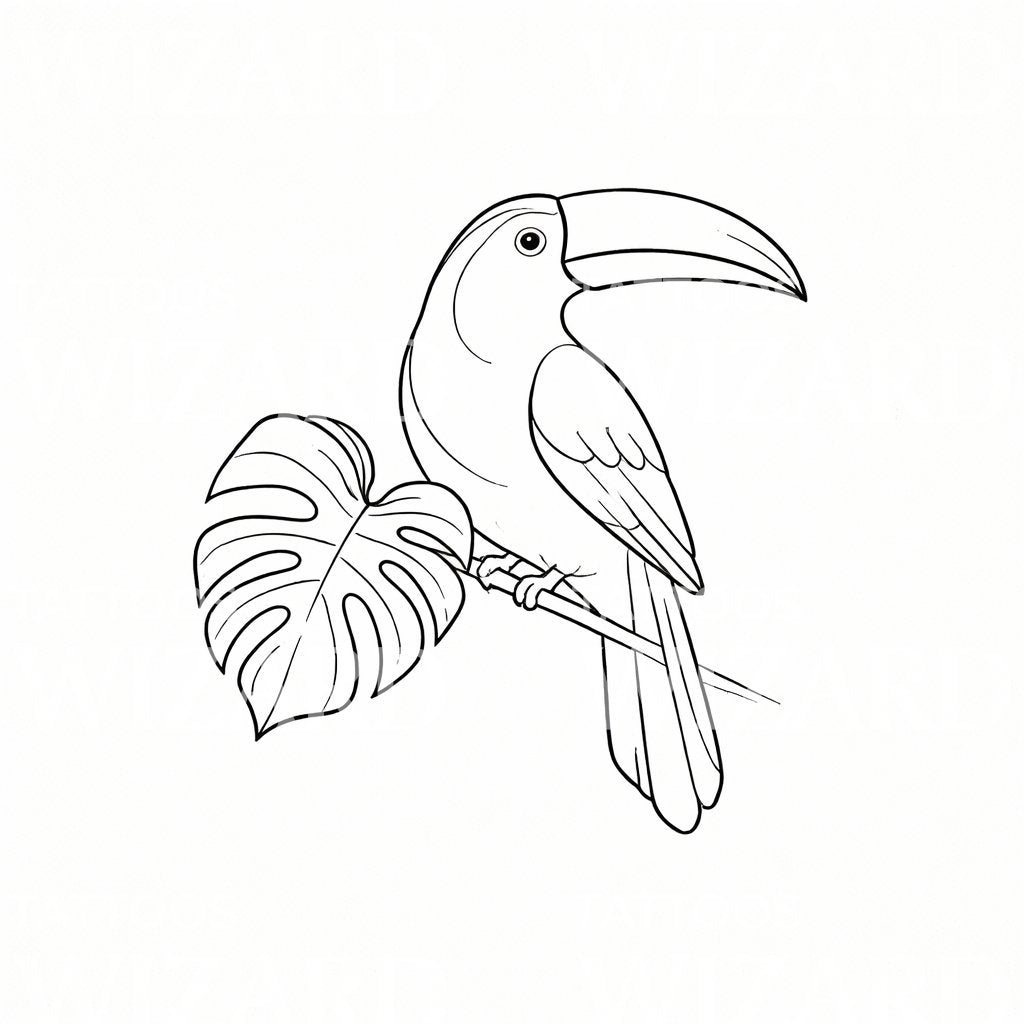 Tropical Toucan Tattoo Design