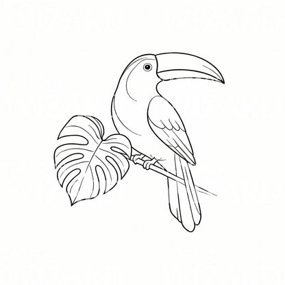 Tropical Toucan Tattoo Design