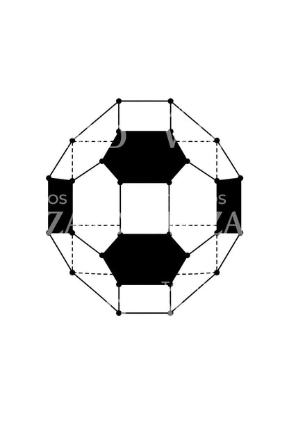 Wireframe-tatovering af afkortet oktaeder