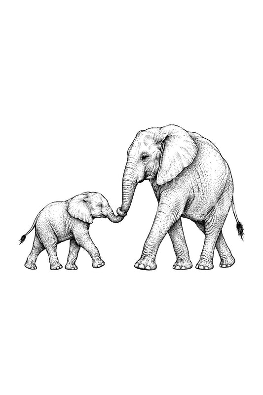 Trunk in Trunk Elephant Walk Tattoo Design