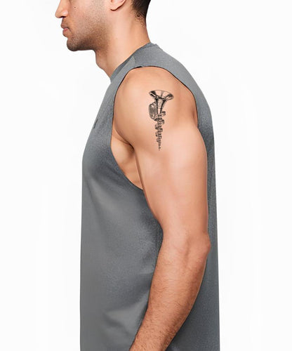 Design tatuaggio tuba che canta a spirale