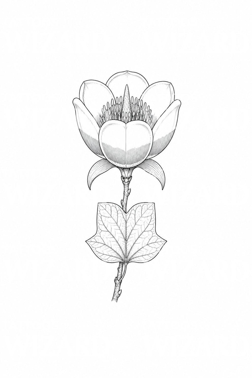 Tulipánfa-virág tetoválásillusztráció