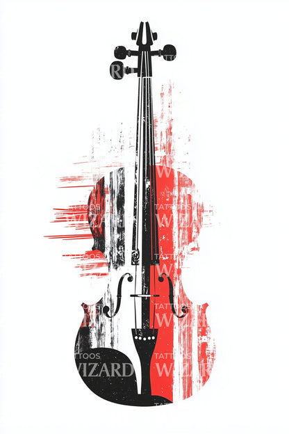 Turkish Crescent Violin Tattoo Idea