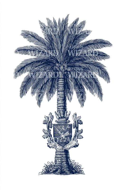 Desenho de Tatuagem de Cacto e Palmeira Turks and Caicos