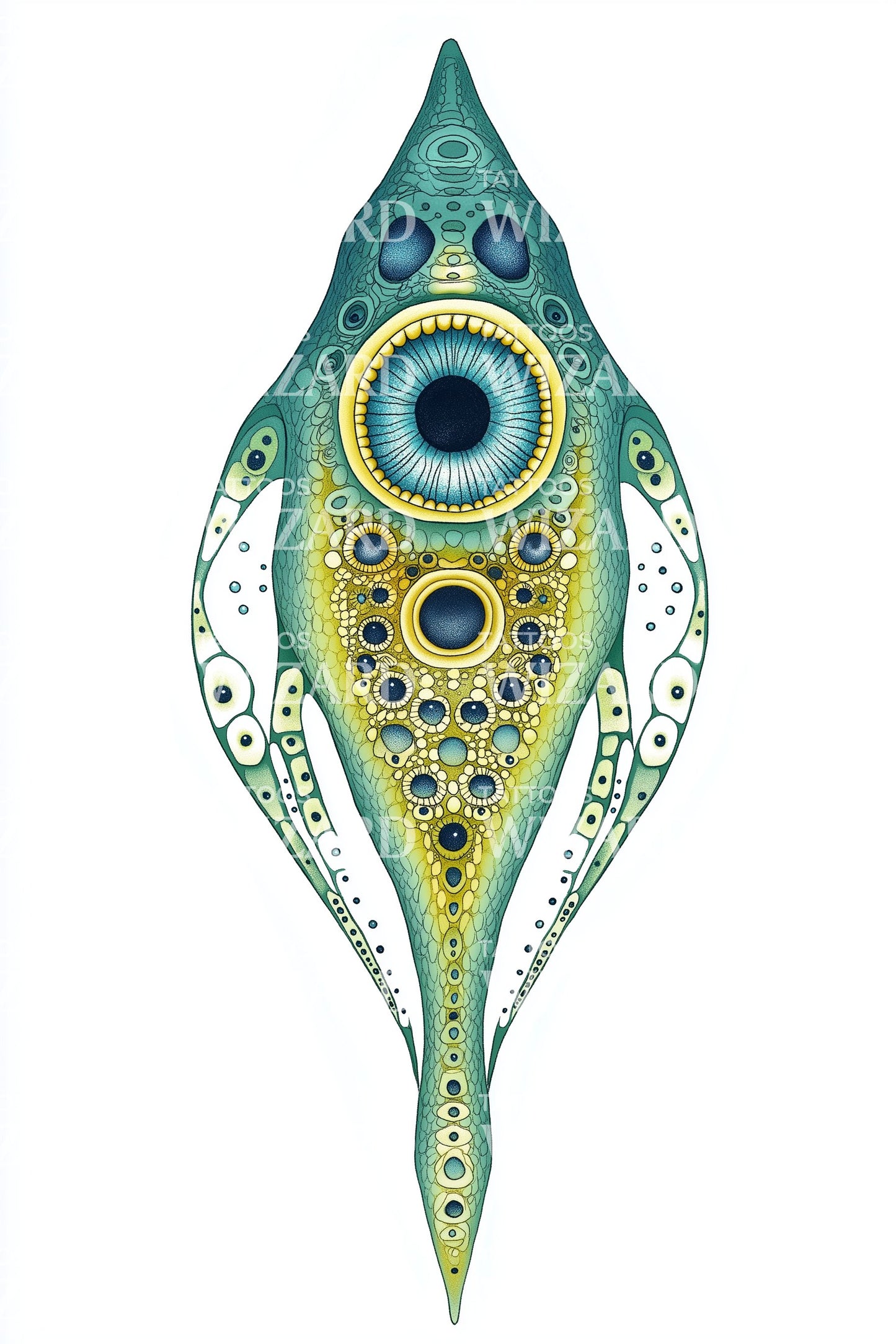 Turquoise Eye Diatom Tattoo Design
