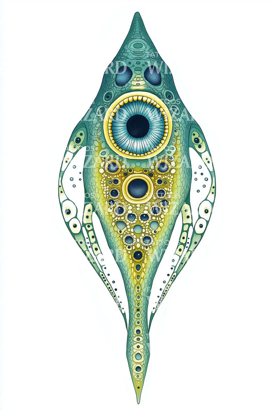 Turquoise Eye Diatom Tattoo Design