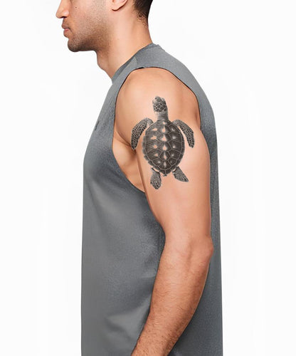 Schwarzes Schildkröten-Tattoo-Design