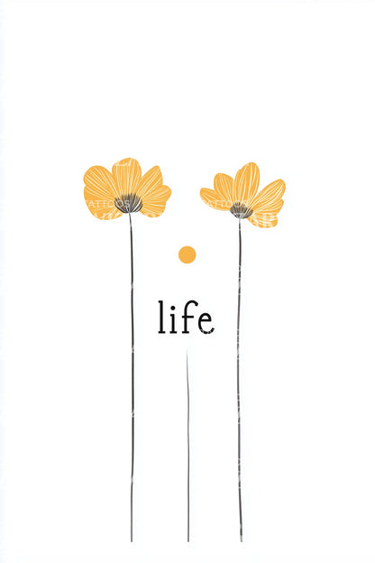 Design de tatouage Vie Double Floraison