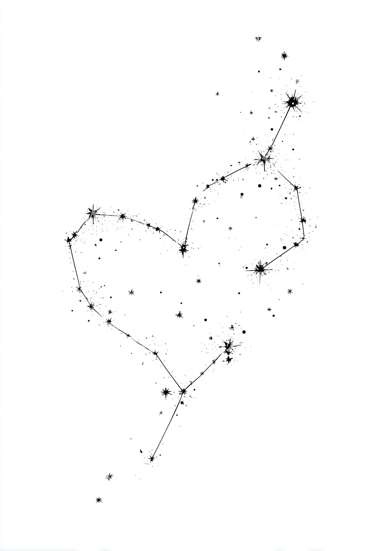 Twin Constellation Hearts Tattoo Design