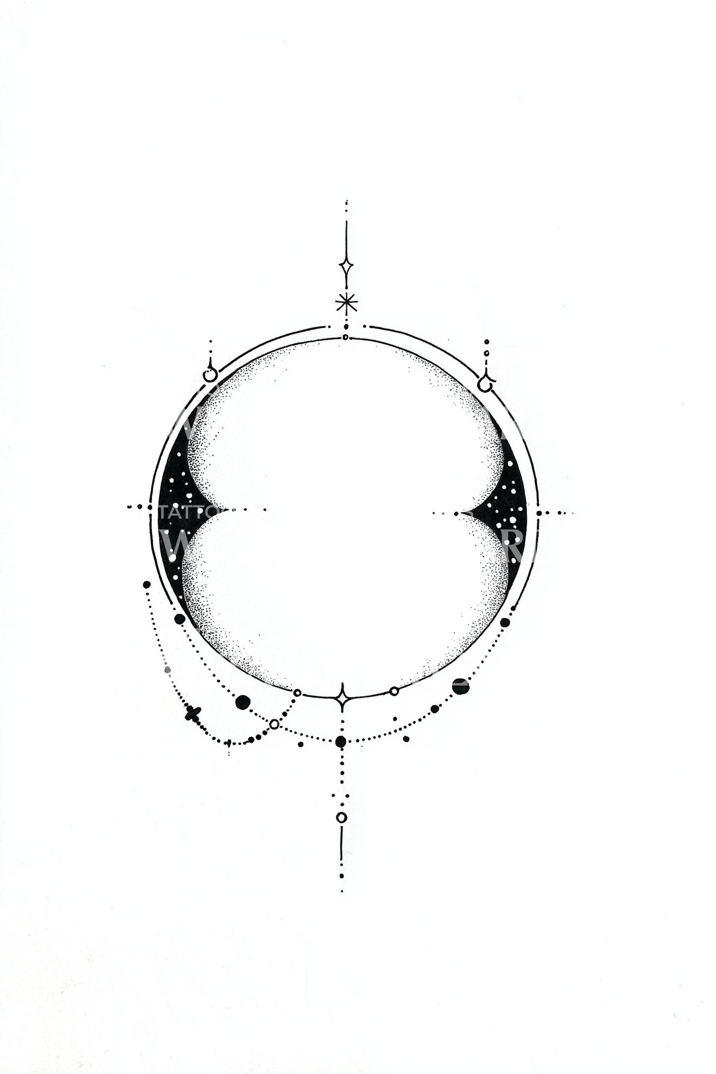 Twin Eclipse Circle Tattoo Idea