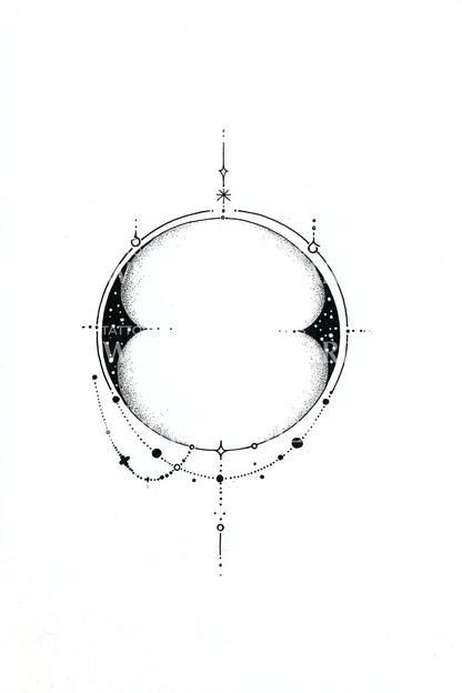 Twin Eclipse Circle Tattoo Idea