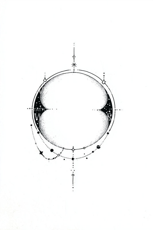 Twin Eclipse Circle Tattoo Idea
