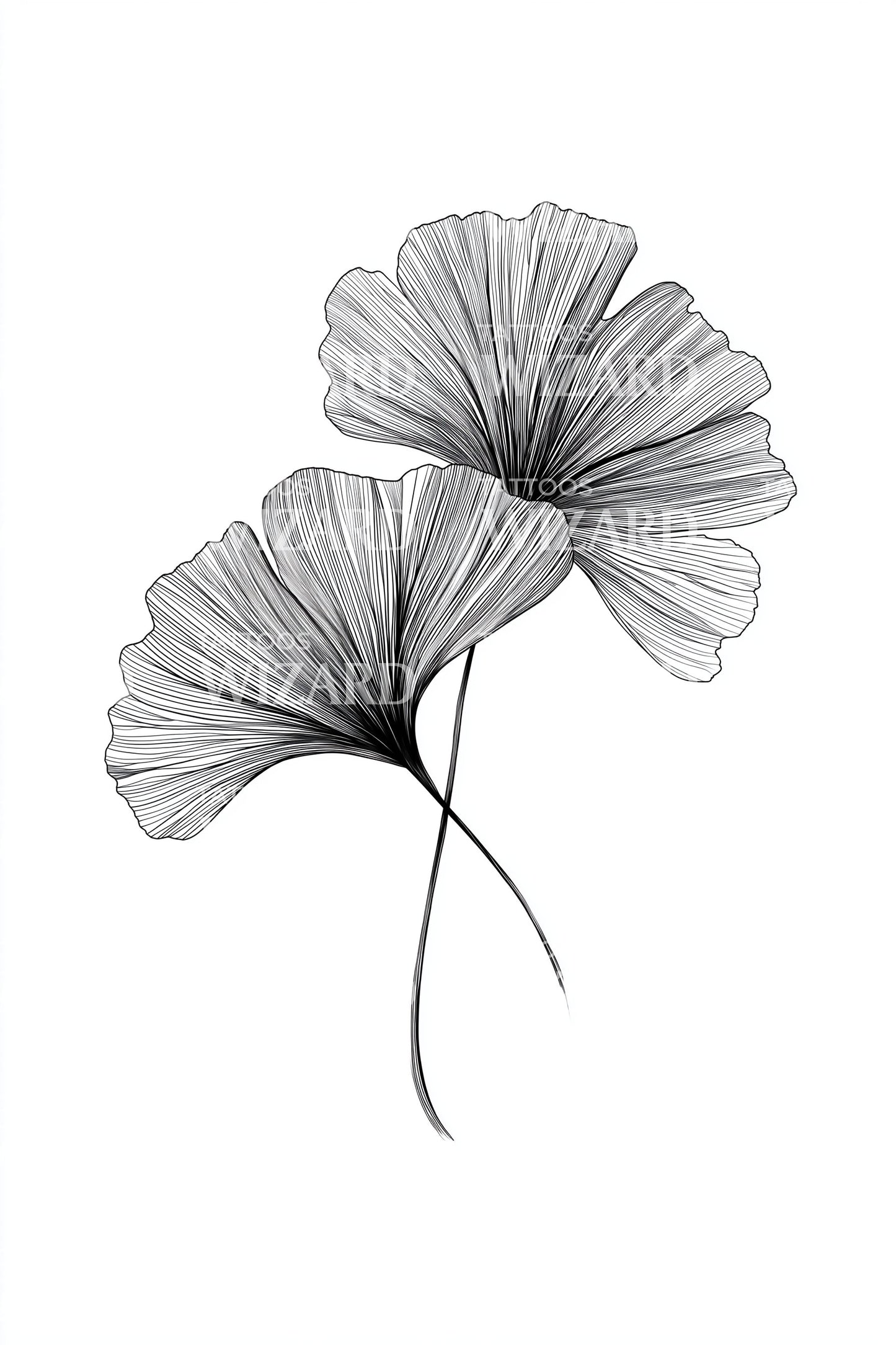 Twin Ginkgo Leaves Tattoo Design