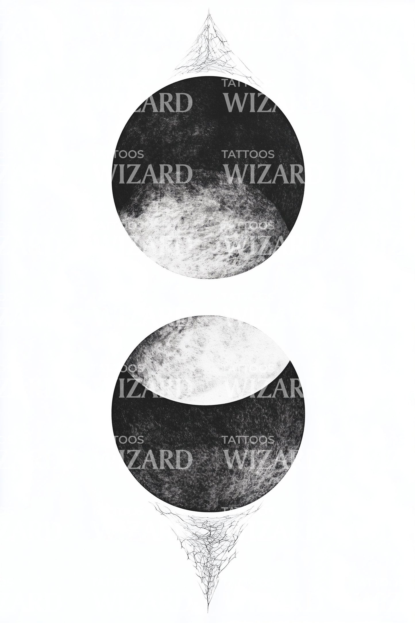 Twin Lunar Phases Tattoo Design