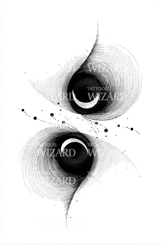 Twin Orbit Swirl Tattoo Design