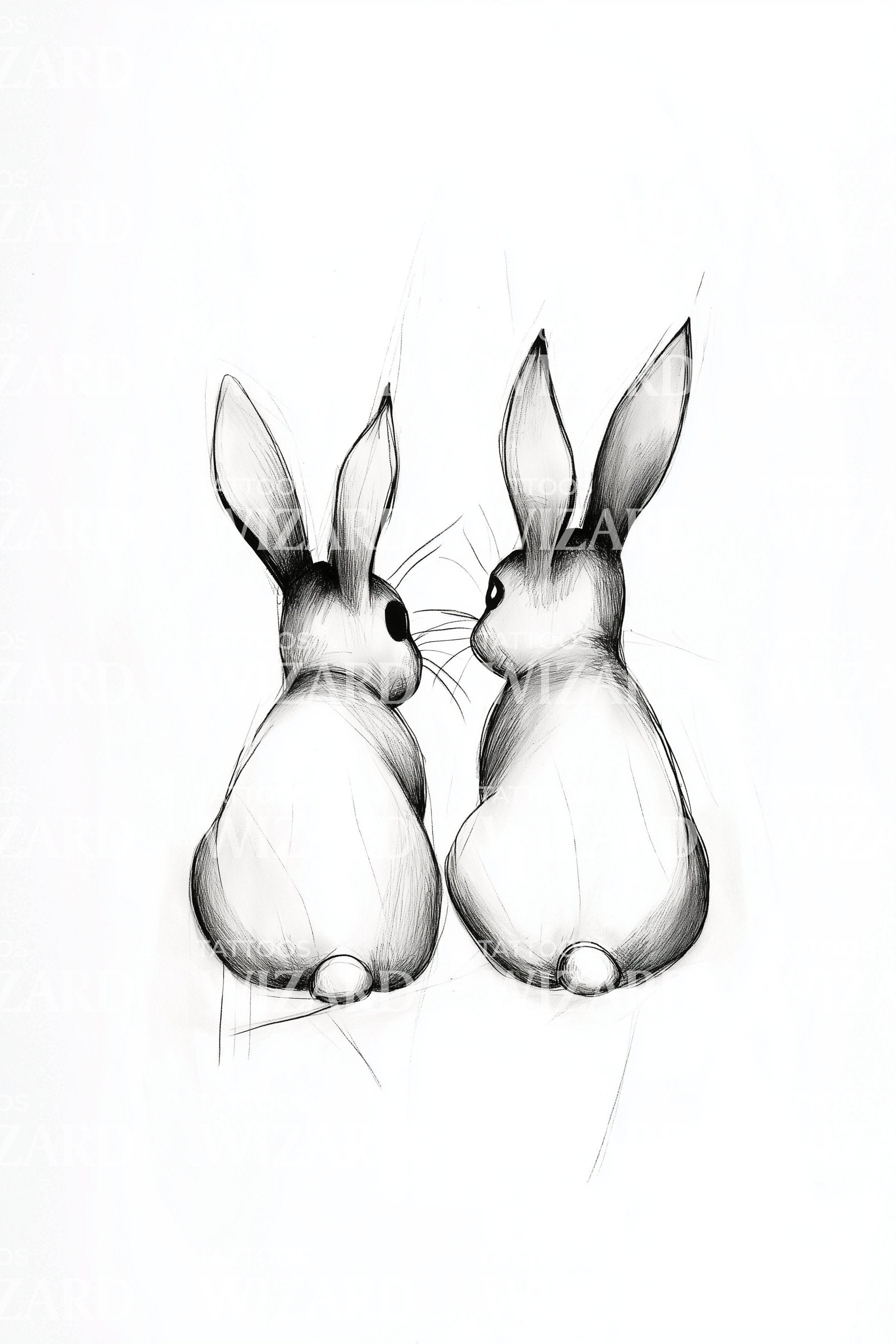Rabbit Tattoo Outline Rabbit In The Garden Temporary Tattoo