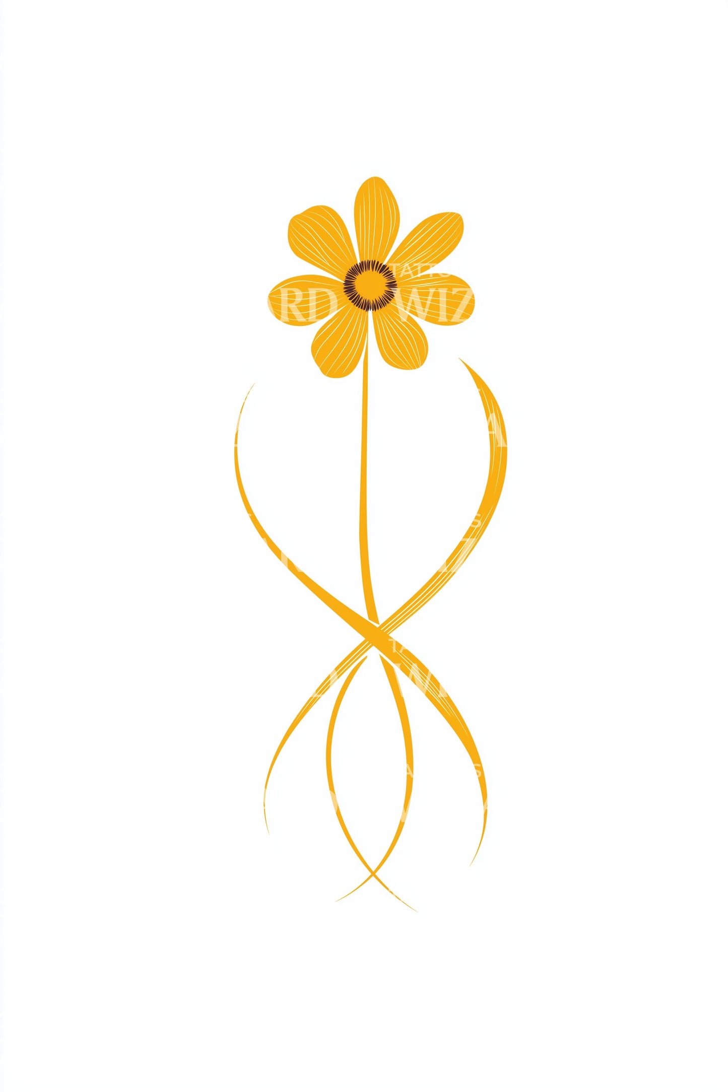 Twin Stem Blossom Tattoo Design