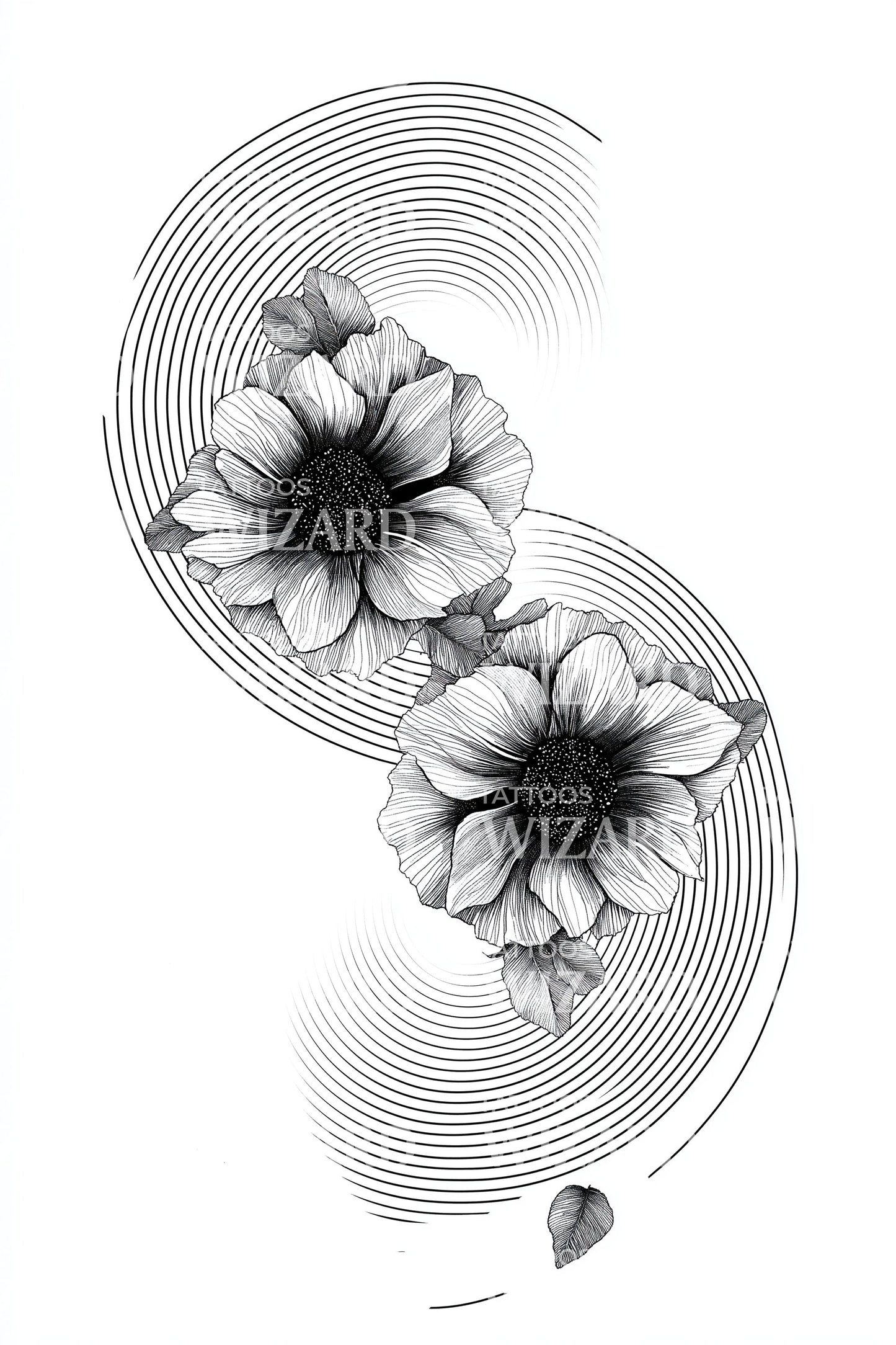 Tweeling Golf Bloesems Tatoeage Ontwerp