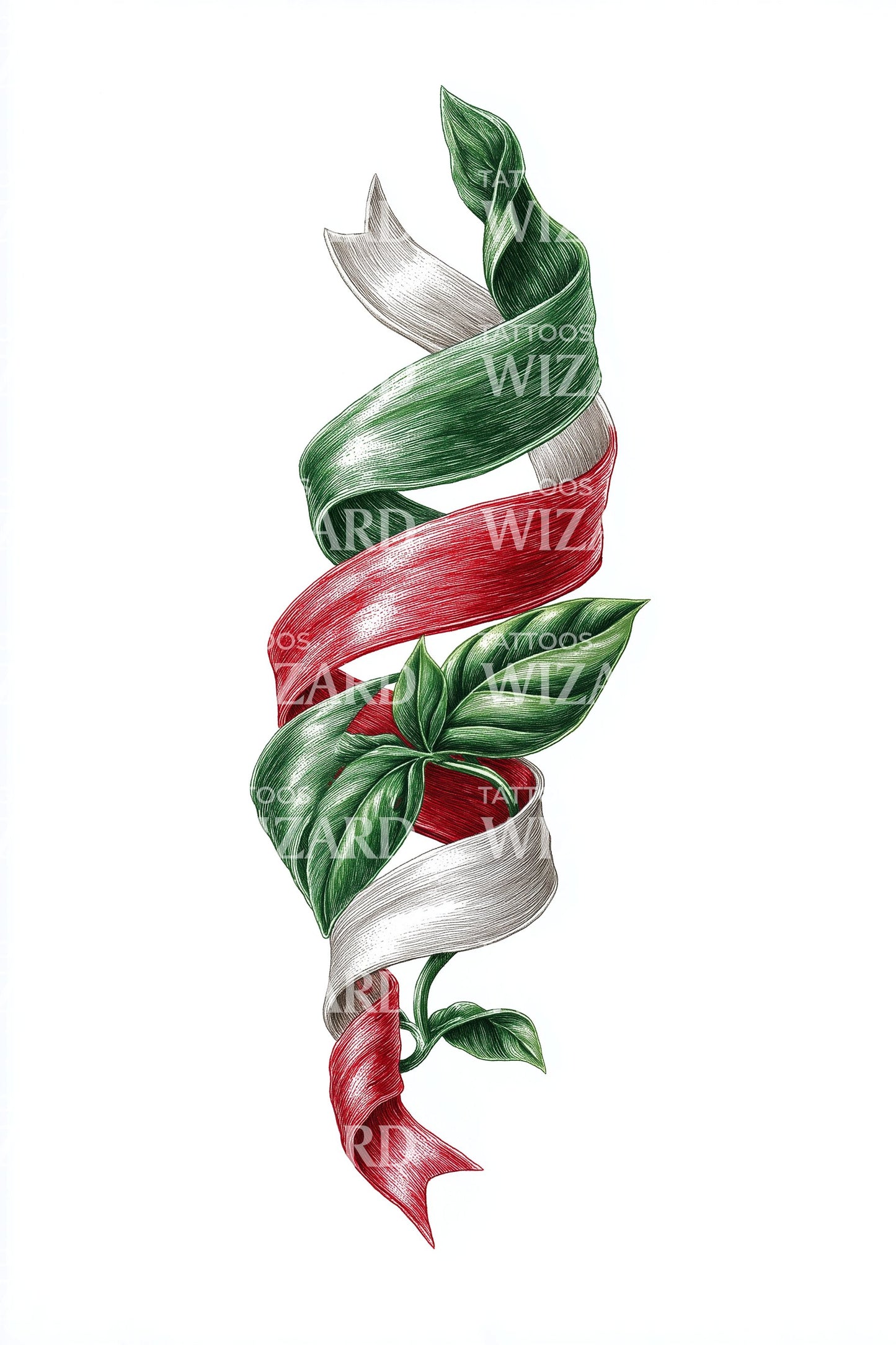 Twisted Italian Flag Tattoo Idea