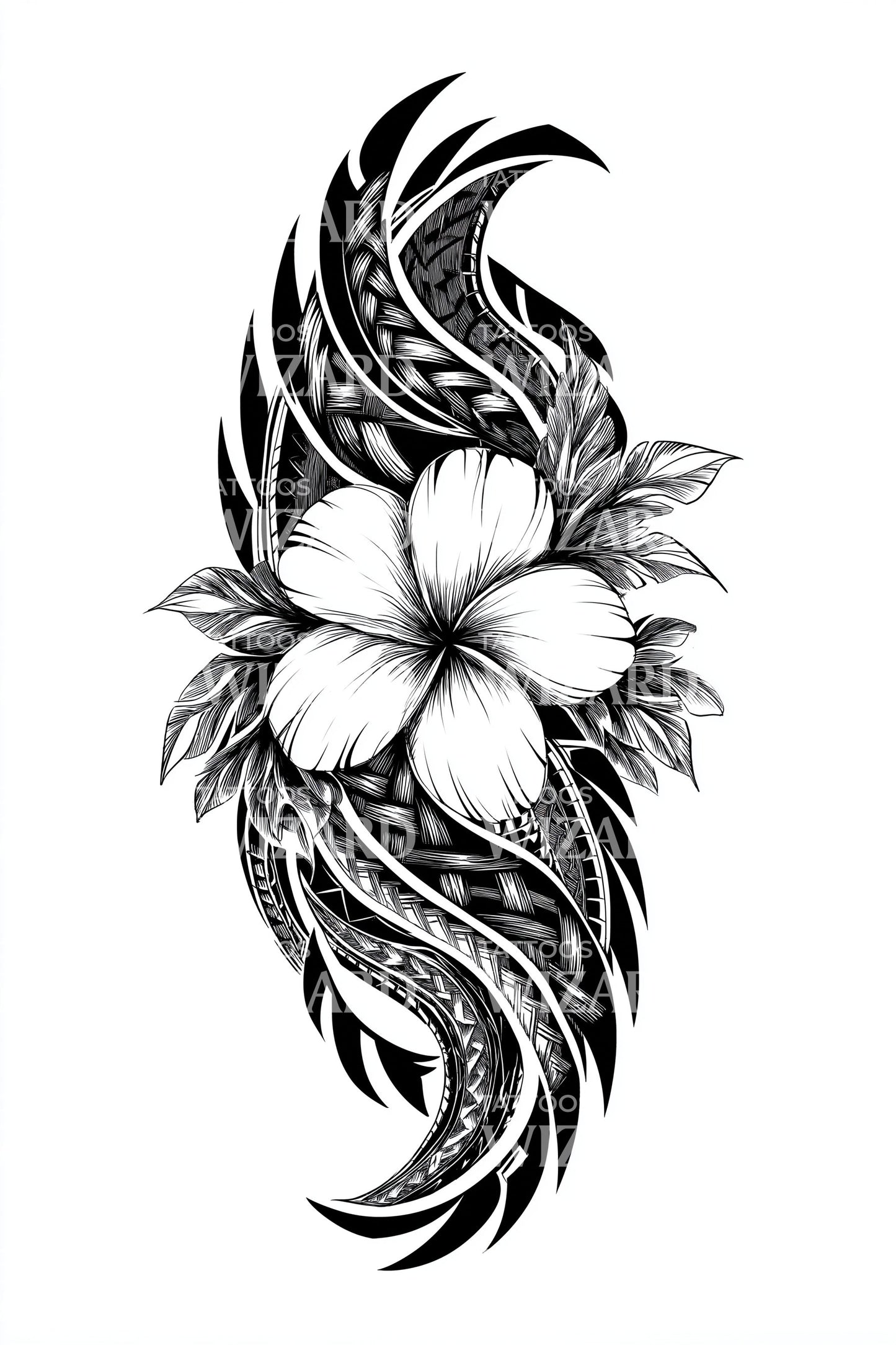Twisted Plumeria Vine Tattoo Idea