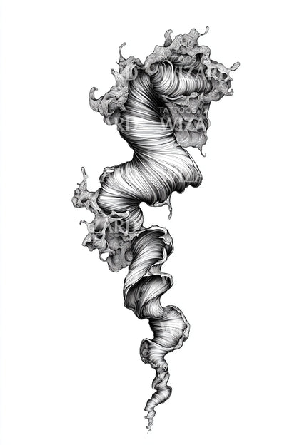 Twisting Coral Spore Tattoo Illustration