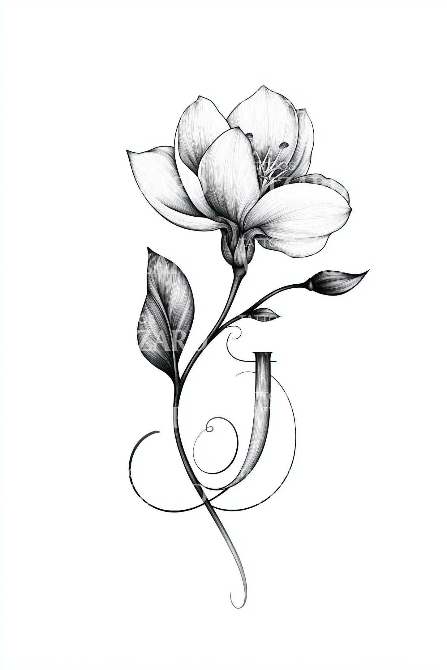 Twisting Vine Glow Tattoo Design
