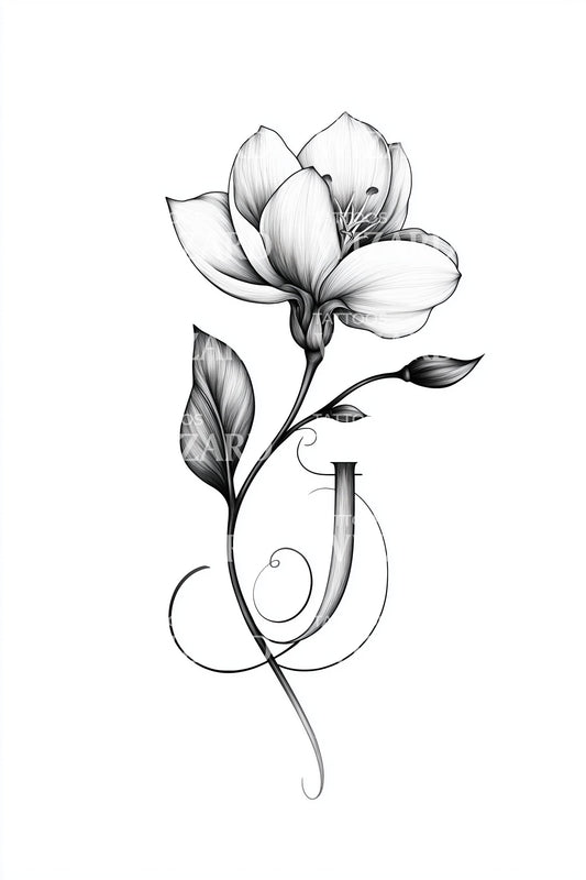 Twisting Vine Glow Tattoo Design