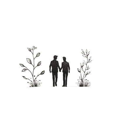 Two Men Holding Hands Mini Tattoo Design