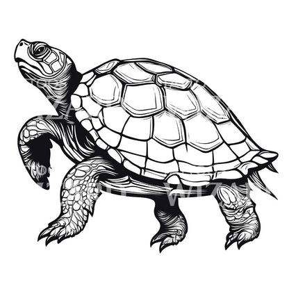 Turtle swimming Tattoo Design