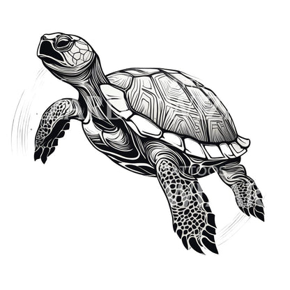 Turtle Walking Tattoo Design