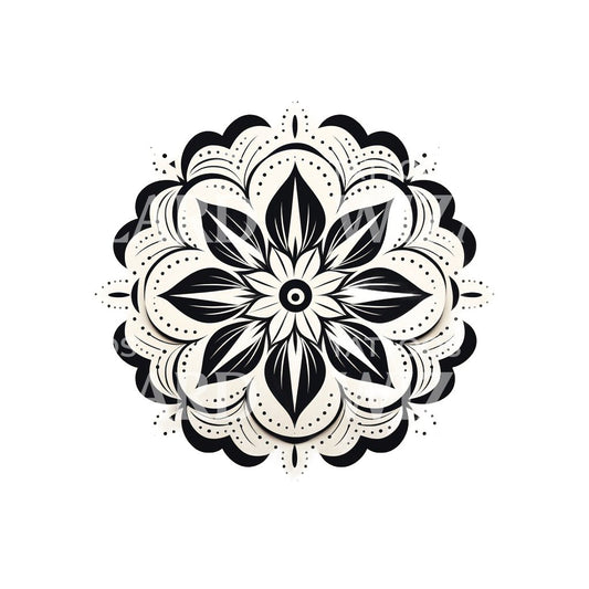 Blackwork Mandala Tattoo Design
