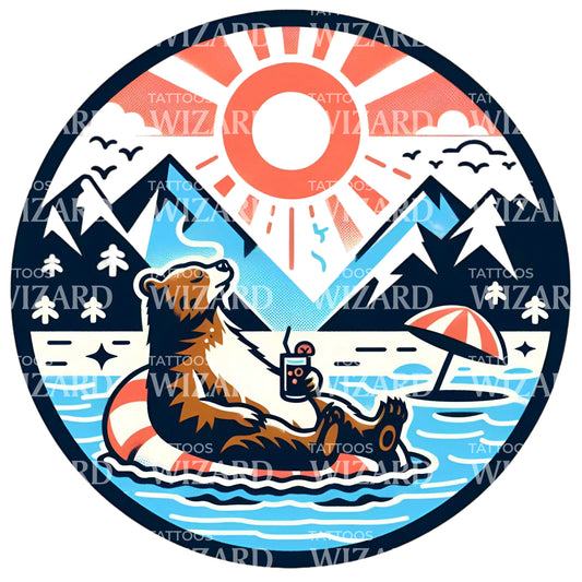 Bear With Vintage Vibe Tattoo Design