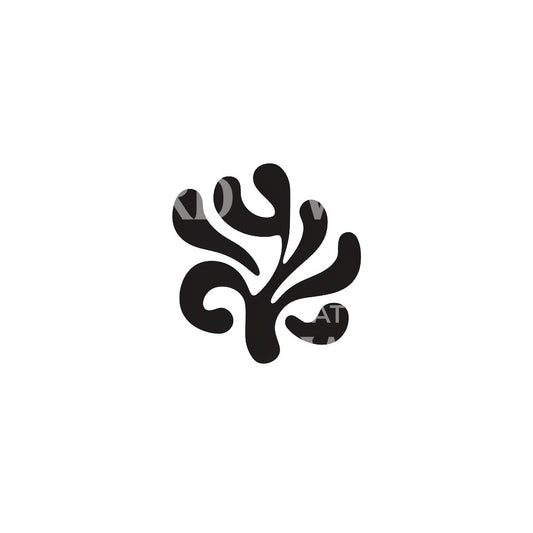 Vegetal Flow Abstract Shape Tattoo Design