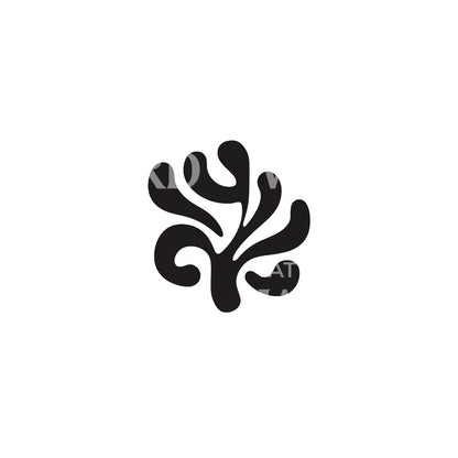 Vegetal Flow Abstract Shape Tattoo Design