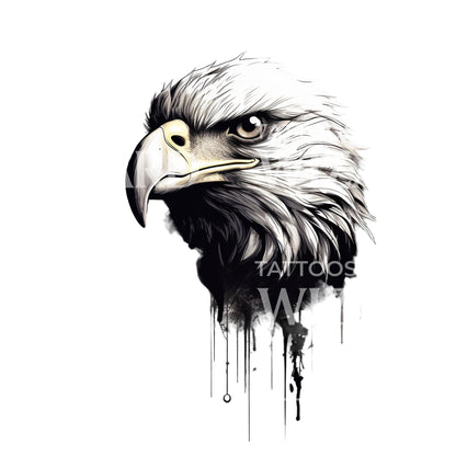 Black and Grey Eagle Tattoo Design