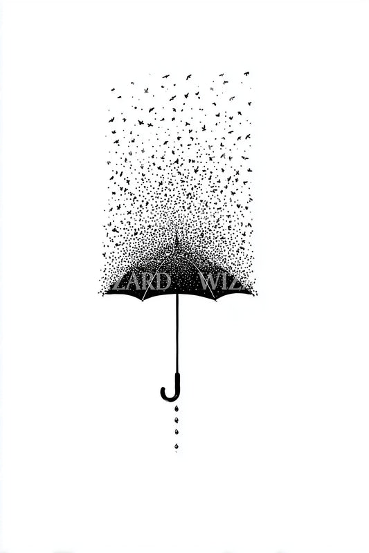 Regenschirm im Regen Tattoo-Design