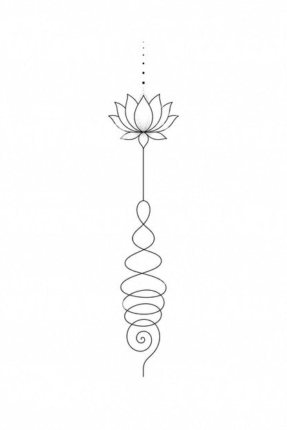 Unalome Lotus Tattoo-Design