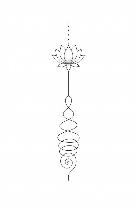 Design Tatuaggio Unalome Loto