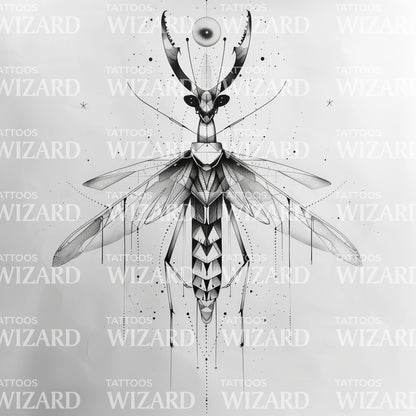 Universal Nature of the Praying Mantis Flash Tattoo
