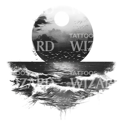 Unsettling Dark Sea Tattoo Design