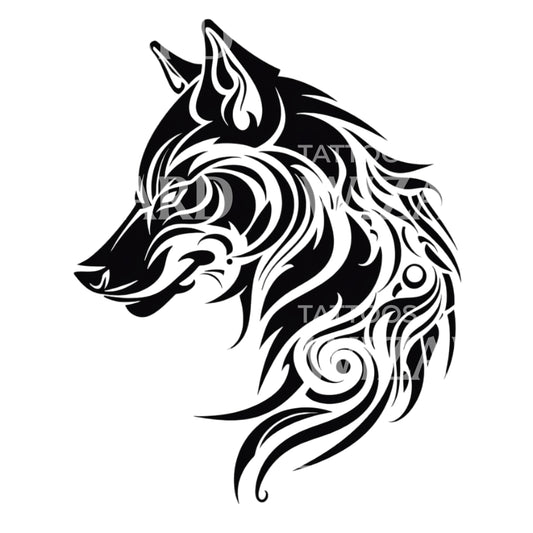 Tribal Wolf Tattoo Design