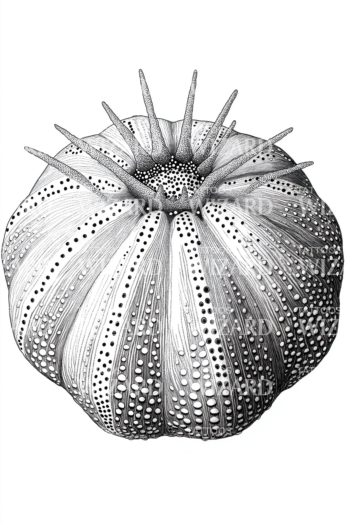 Urchin Dome Study Tattoo Design