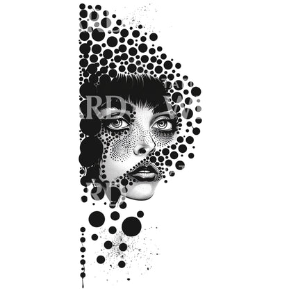 Creative Dot Portrait Tattoo Design
