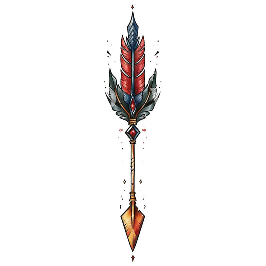 Conception de tatouage de flèche et de plume
