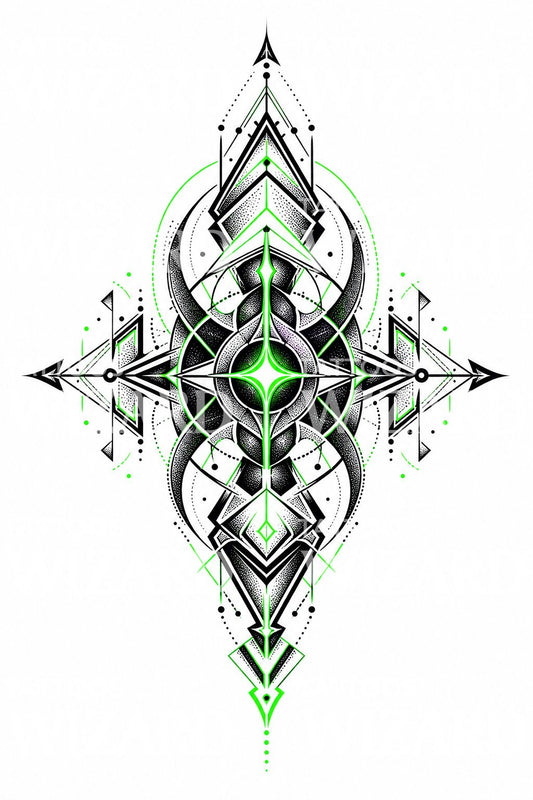 Tetovací design UV svítící geometrický symbol