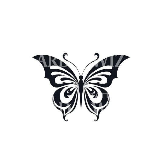 Minimalist Butterfly Bold Tattoo Design
