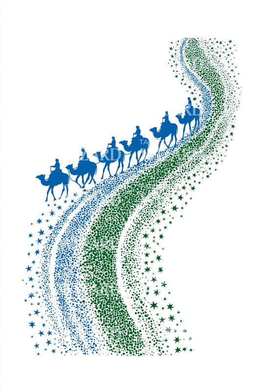 Ilustração de Tatuagem Caravana da Rota da Seda Uzbeque
