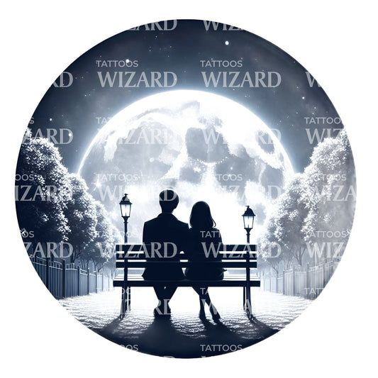 Met Under The Moon Tattoo Design