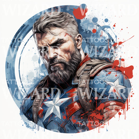 Captain America Marvel inspiriertes Tattoo-Design
