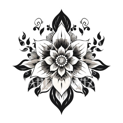 Ornamental Flower Tattoo Design
